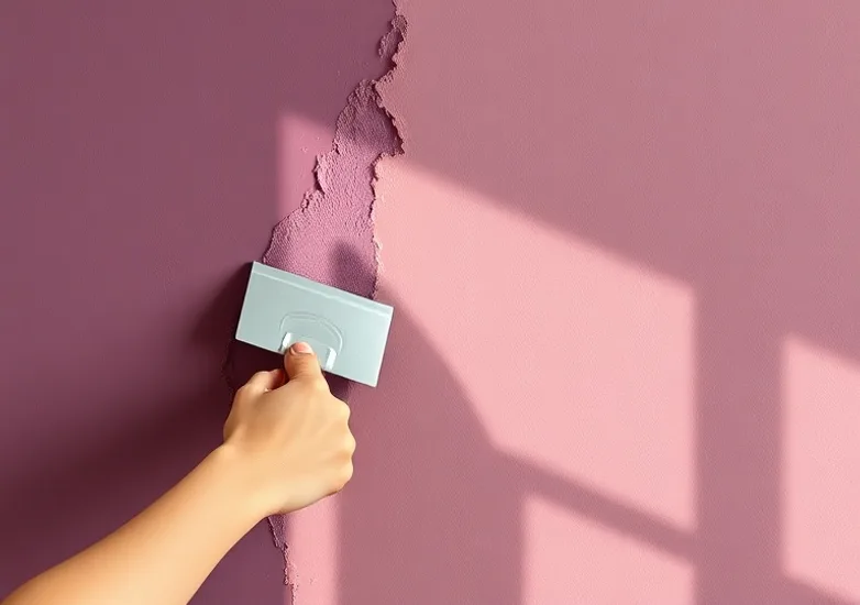 Application d'un enduit décoratif à la lisseuse sur un mur