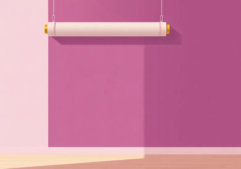 Pose de papier peint, rouleau et brosse à maroufler